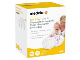 Imagen del producto Medela safe&dry discos absorbentes desechables 60u